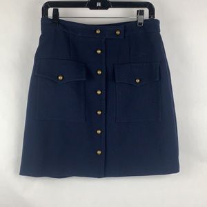 Navy blue military style mini skirt with pockets